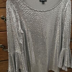 Prelude Top Blouse Bell Sleeve Sequin Size S Very Good Condition